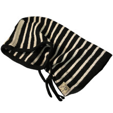 Cagoule à rayures élégantes pour femmes, chapeau léger et-Noir