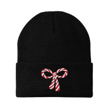 Chapeau tricoté avec broderie d'arcs, chapeau pour-Noir