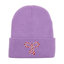 Chapeau tricoté à motif papillon, joli chapeau-violet clair