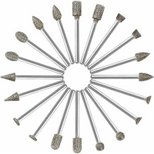 Accessoires voor roterend gereedschap voor diverse knutselprojecten, 20-delige diamantfreesset, polijstset met universele pasvorm en 3 mm schacht.