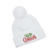 Joli chapeau à motif de noël pour enfants et adolescents,-Blanc