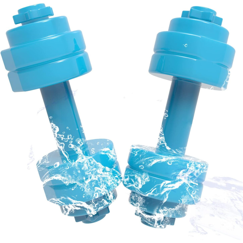Portable Dumbbells, High-Density EVA Foam Water-Filled Dumbbells for Pool Weights, Ideal for Aquatic Exercise, Foam Swim Cuffs with Detachable Velcro,