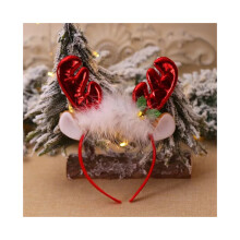(StyleC) Stylish Deer Red Antler Hairpin Headband for Party Dressup Christmas Holiday Hair Accessory