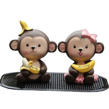 Acessórios para Carro Moda Desenho Animado Boneca Macaco Banana Fofa Painel de Carro Decoração Acessórios para Carro B