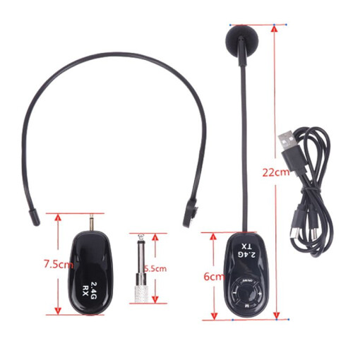 Universal 2.4G Wireless Headset Bee Teaching Amplifier Sound Ear Hanging Headset Microphone Microphone 2