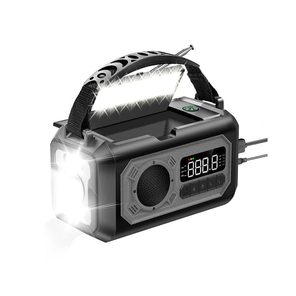 12000Mah Emergency Weather Radio Hand Crank Radio Solar Radio Portable Am/Fm/Noaa Radio With Flashlight Reading Lamp-A 6032267676562