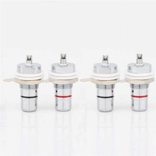 10Pcs Rhodium Plated RCA Socket RCA Female Panel Mount Plug Audio Terminal RCA Panel Mount Chassis 2