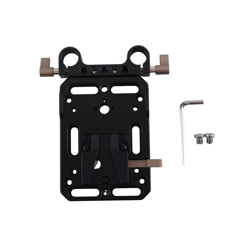 Vr V Mount Battery Adapter Plate Supply Splitter With 15Mm Rod Clamp With Automatic Lock Protection For Dslr Camera 4711826706255