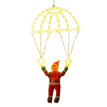 Santa Parachute LED Decor-USB-Powered Remote Control Indoor/Outdoor Application, Great for Christmas Home Festivities A