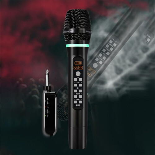 UHF Wireless Microphone Handheld  Karaoke Microphone Recording Studio Home Party Singing for Car Speaker 2