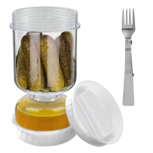 Pote de Picles com Garfos, Dispensador de Secos e Molhados, Pote de Ampulheta para Picles e Azeitonas, Recipiente de Pepino para Separador de Cozinha