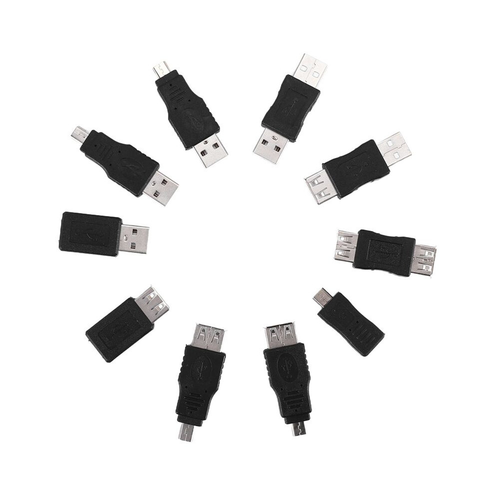 10Pcs Otg 5 Pin F/M Changer Adapter Converter Usb Male To Female Micro-Usb 6032029539944