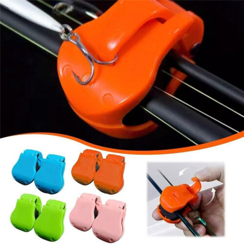 8pcs Fishing Rod Clip Portable Auto Fixed Fish Rod Poles Holder Strap Fits for Shore/Telescopic Rods & Fixed 2