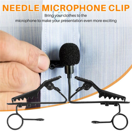 5 Pcs Ring  7.5 mm Microphone Clip Holder Tie Clip Collar Clip Practical (Black) 2