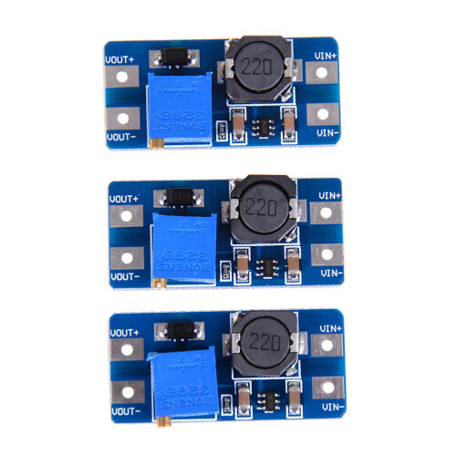 3Pcs Input 2V-24V - 5V/9V/12V/28V Boost Converter Adjustable Step  Power Supply Pcc Board Moudle
