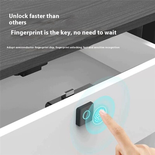 Compact ABS Fingerprint Drawer Lock  Biometric Security for Cabinets Shoe Lockers File Cabinets Easy to Install 2