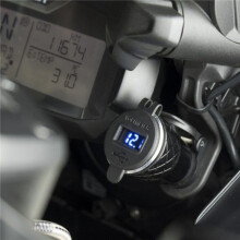 Aluminium Legierung Schnell Ladung 3.0 Doppel Motorrad USB LadegeräT für Motorrad LadegeräT Tiger Zigaretten AnzüNder Voltmeter