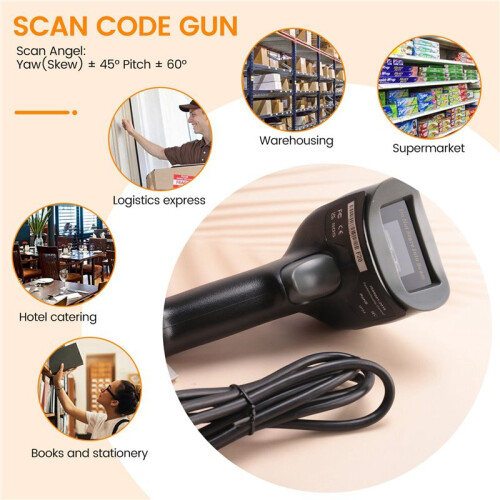 Netum F20 Handheld Wired Ccd Barcode Scanner Portable 32Bit Usb Cable A4 Bar Code Reader For Pos System 2