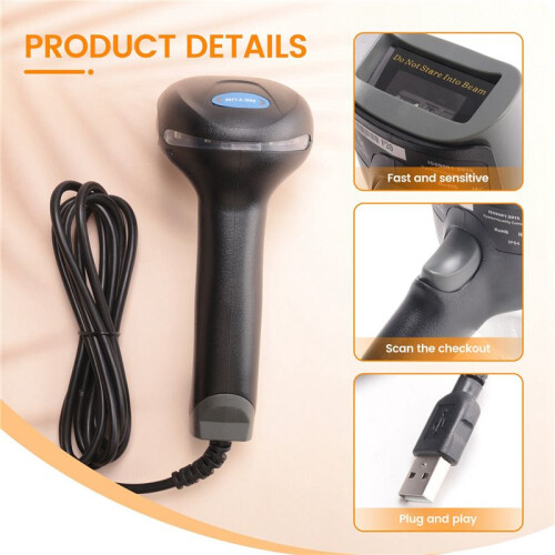 Netum F20 Handheld Wired Ccd Barcode Scanner Portable 32Bit Usb Cable A4 Bar Code Reader For Pos System 1
