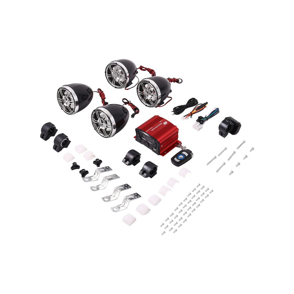 3 Inch Motorcycle Waterproof Speakers 4 Channel Amplifier Mp3 Music Sound Audio Stereo Amp System 6031148295564