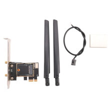 Tarjeta InaláMbrica NGFF M2 a PCI-E Adaptador Convertidor  de Escritorio Pcie con 2 Antenas de CA para  AX200 9260AC 8265NGW