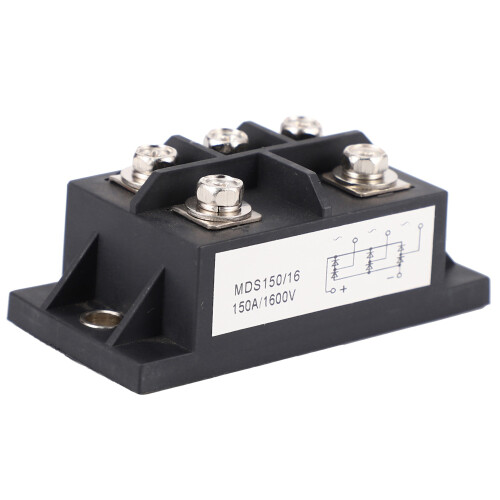 MDS150A 3-Phase Diode Bridge Rectifier 150A Amp 1600V Copper 150 Celsius 80X40X33Mm Metal Case Diode Bridge Control 1