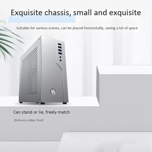 ITX Computer Case All Aluminum Soft HTPC Office Single Slot PCIE Desktop Case 2