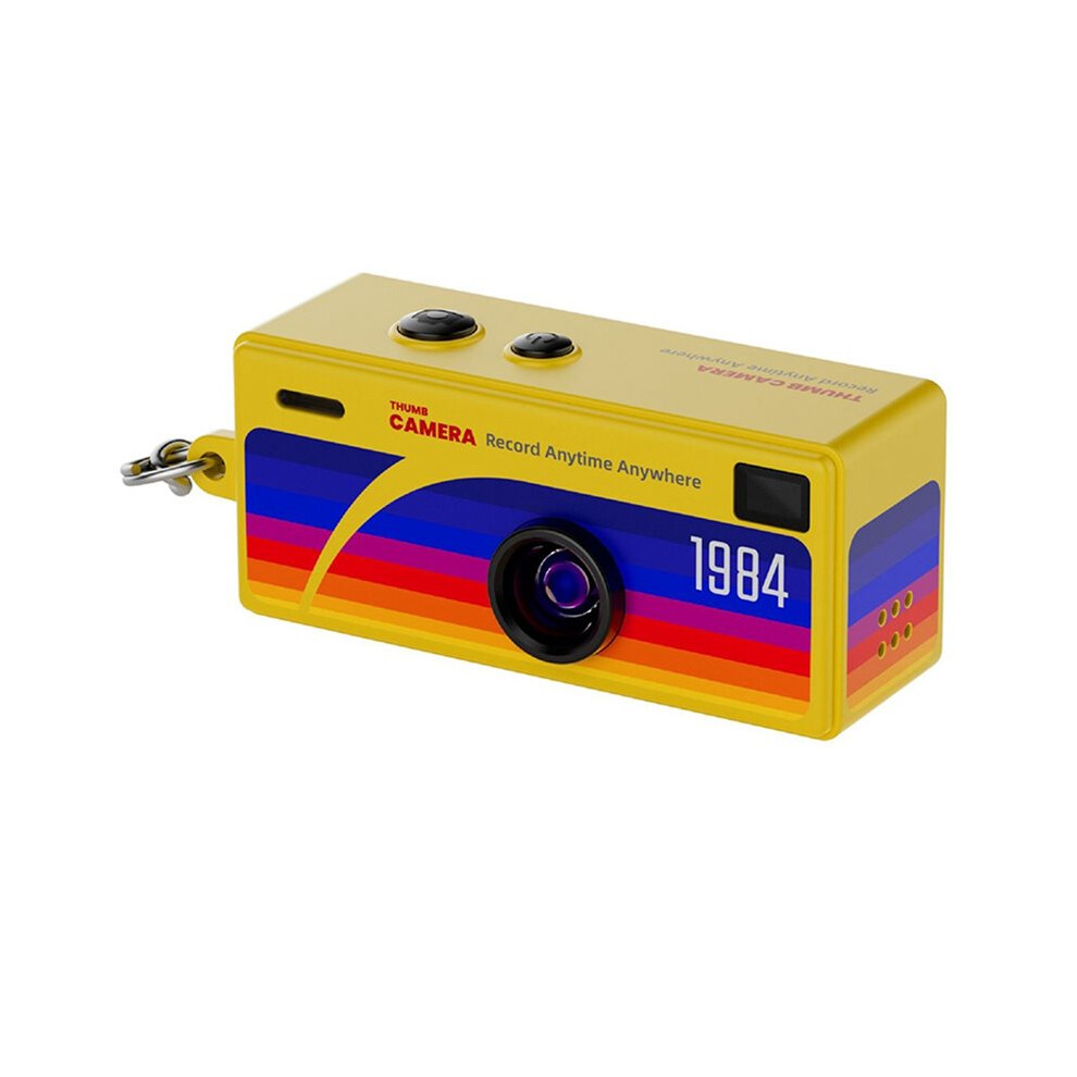 Keychain Camera with 32G 0.96" Retro  Action Camera Support Memory Card 1080P Small Camcorder Video Recorder Yellow