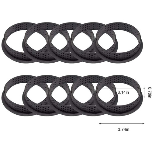 10Pcs Cake Mold Mousse Tart Ring Round-Shape Dessert Pies Decorating Tool Perforated Baking Cutter DIY Bakeware 1