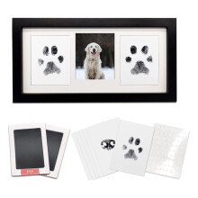 Paw Print Frame & Ink Pads Kit,Dog or Cat Paw Print Kit,2 No Mess Ink Pads for Pets,Paw Print Stamp Pad for Dogs