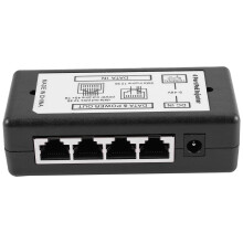 4 Puerto Poe Inyector Poe Adaptador De Corriente Fuente De Alimentación Ethernet Pin 4,5 () / 7,8 (-) Entrada Dc12V-Dc48V Para Cámara Ip