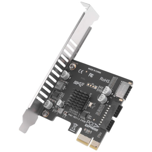 Placa PCI Express Pcie para USB3 Tipo-E Frontal Tipo-C 19P Placa de ExpansãO CompatíVel com Interface Pci-E X1 X4 X8 X16