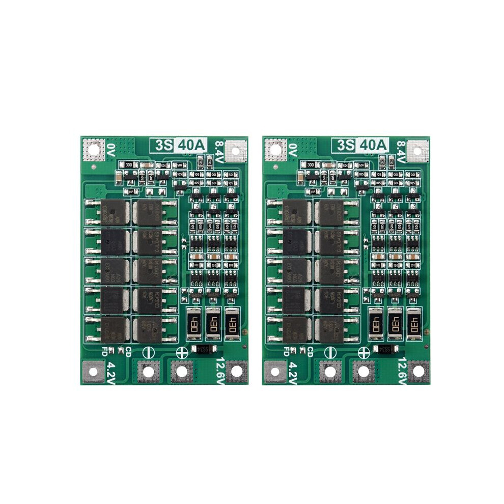 2PCS 3S 40A for Screwdriver 12V Li-Ion 18650 Bms Battery Protection Board Pcm with Balance Liion Battery Cell Module