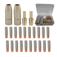 24Pcs/Set Coating Protection Nozzle MIG Torch Gas Nozzle Tip Holder for 15AK MIG MAG Welding Torch 0.8mm