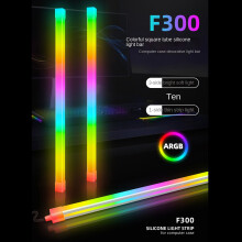 COOLMOON F300 Chassis Licht Leiste 3PINx2+4PIN 5V ARGB Desktop Computer GehäUse Umgebung Licht Dekorativer LED Licht Streifen