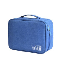 Tragbare Kabelaufbewahrungstasche Wasserdichter USB-Datenleitungs-Ladestecker für Travel Electronic Organizer Blau