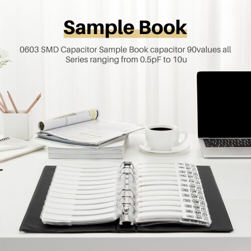 0603 SMD Capacitor Sample Book 90ValuesX50Pcs=4500Pcs 0.5PF-2.2UF Assortment Kit Pack 1