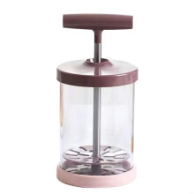 Batidora Manual de Plástico para Crema Batida, Dispensador de Crema Batida para Decorar Pasteles, Aderezos y Bebidas Espumosas, Color Marrón.