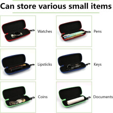 Glasses Case Hard Case, Sunglasses Case, Glasses Box with Zip for Men and Women, Glasses Case with Carabiner Hook