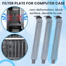 20 Pieces PCI Slot Cover Hard Steel Dust Filter Blanking Plate, Vented Slot Covers for Computer Cases with 20 Screws