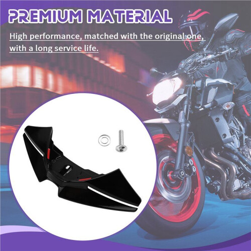 Motorcycle Front Downforce Spoiler Lower Lip Wind Wing Aerodynamics Fairing Winglets for  MT-07 MT07 2025+ Black 2