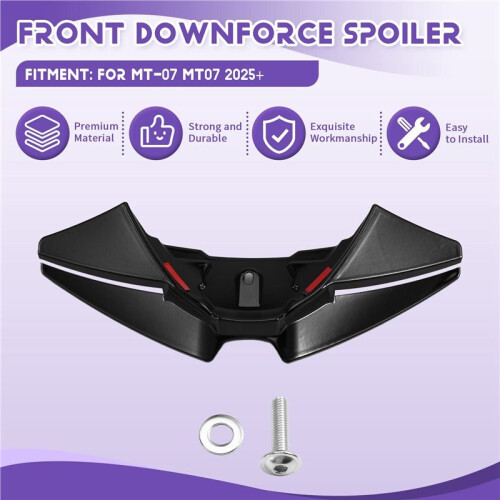 Motorcycle Front Downforce Spoiler Lower Lip Wind Wing Aerodynamics Fairing Winglets for  MT-07 MT07 2025+ Black 1