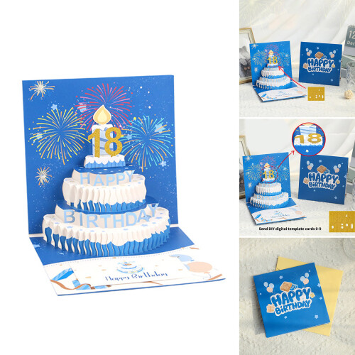 Unique 3D Birthday Cake Greeting Card Display Party Surprise 1