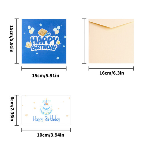 Unique 3D Birthday Cake Greeting Card Display Party Surprise 2