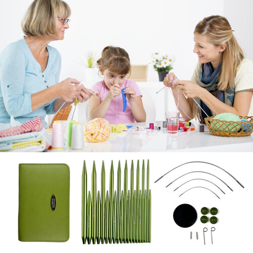 Aluminum Circular Knitting Needle Set with Knitting Accessories 1