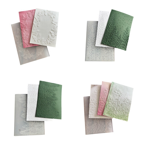 Textured Embossing Folder Butterfly Flower Tree Embossing-YA115 1
