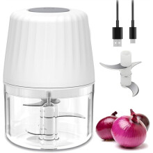Hachoir à Ail, Robot Culinaire Sans Fil, 250 Ml, 1 Tasse, Batterie Rechargeable USB-C, Hachoir Électrique Sans Fil.