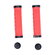 Bicycle Handlebar Grips Ergonomic Designed Non Slip Rubber Shock Absorbing Comfortable Grip With Durable Aluminum Alloy Strengthening Clamp Lock For M