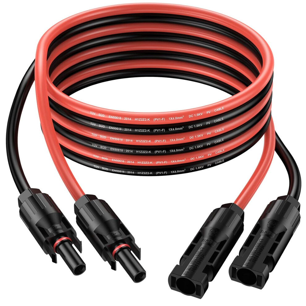 Solar Panel Extension Cable For Off-Grid Power, Corrosion Resistant Waterproof Solar Panel Connectors With Secure Locking Mechanism, Quick And Easy 9358999625577