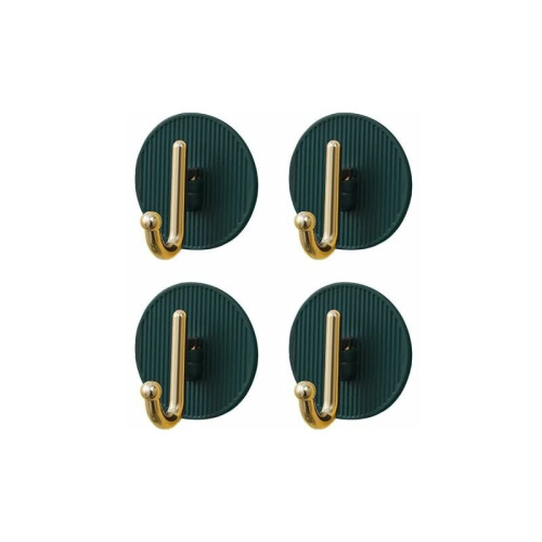 Adhesive Hooks for Smooth Surface Application, Decorative Wall Hooks with Rustproof ABS Material for Bathrooms and Kitchens, Green, Self Adhesive and